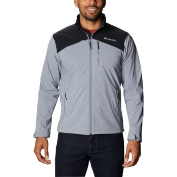 Columbia Miller Peak Softshell, Chamarras Grises Negros Para Hombre | 092573-BUJ